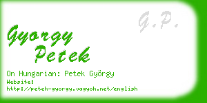 gyorgy petek business card